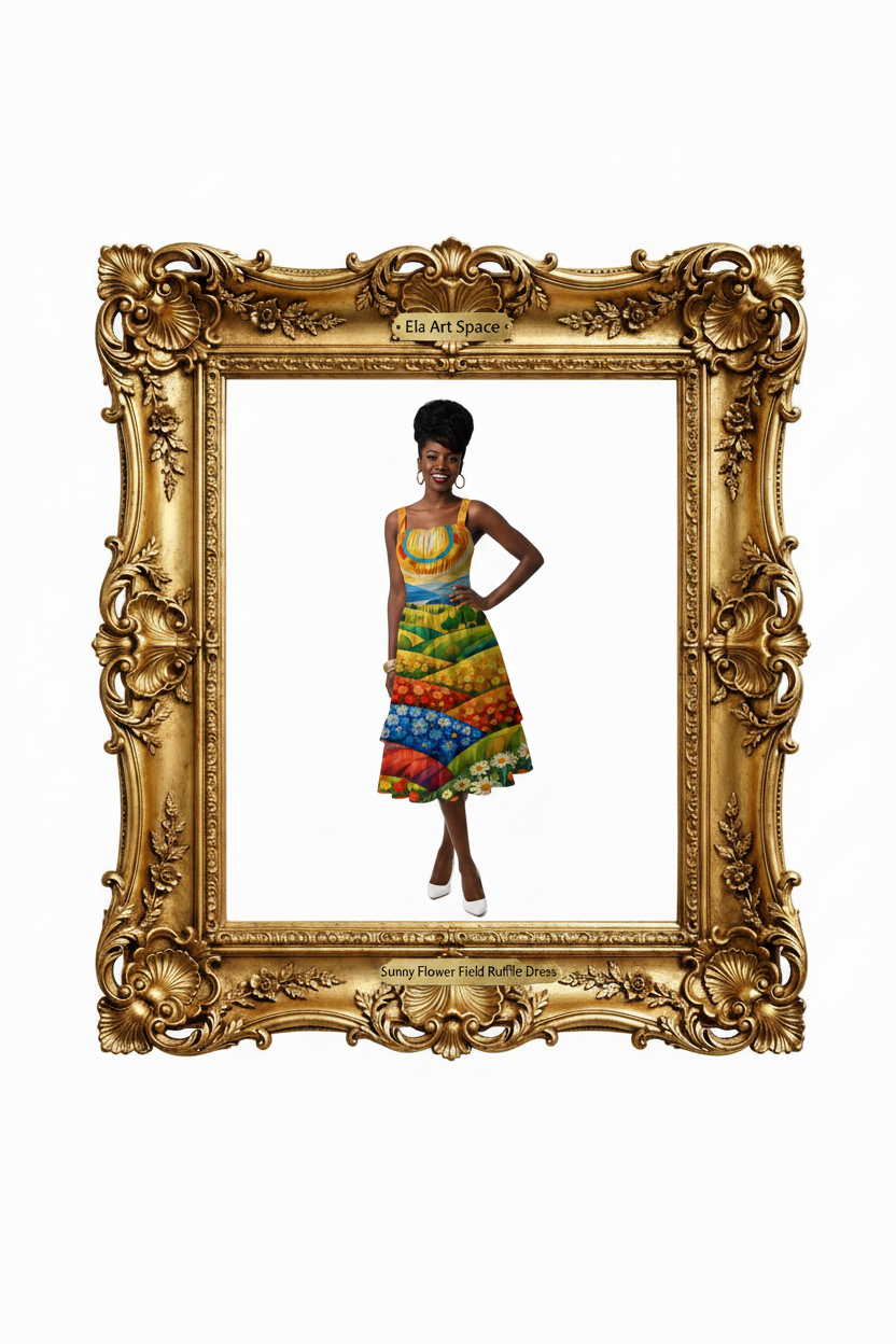 Rama — Sunny Flower Field Ruffle Dress