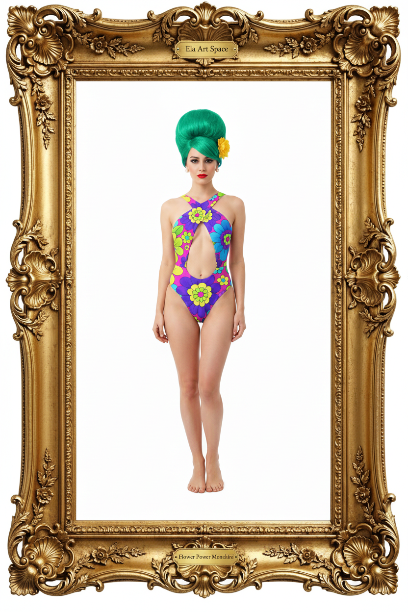 Rama z modelką — Flower Power Monokini