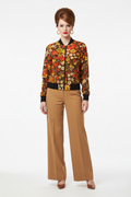 Retro Fall Floral Bomber modelka 1