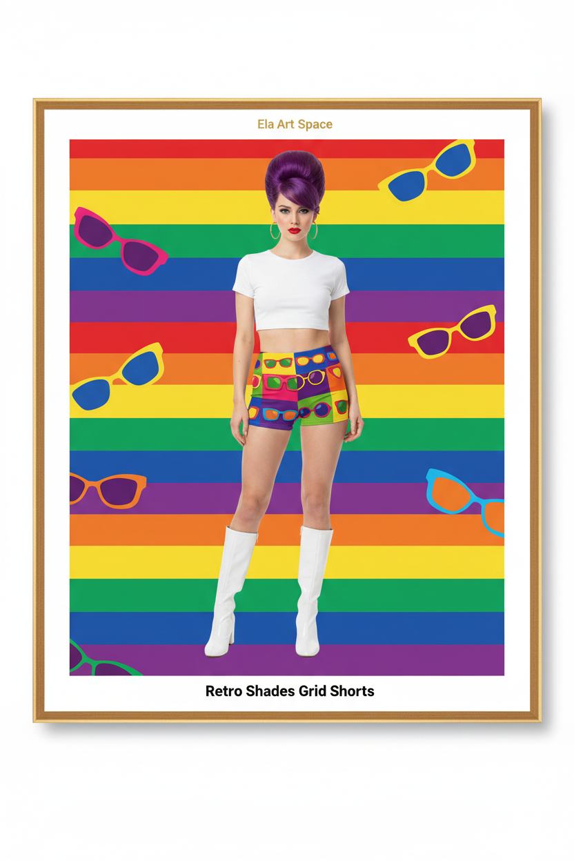 Retro Shades Grid Shorts poster