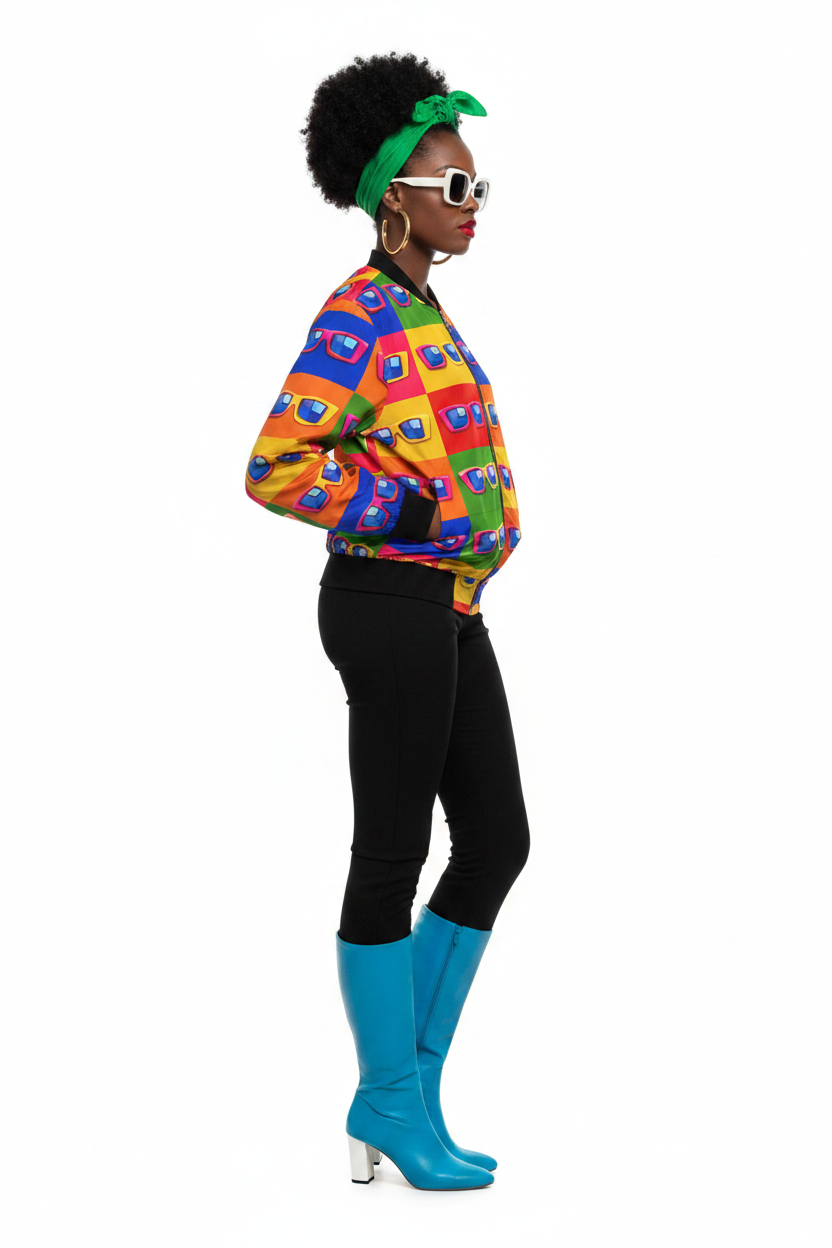 Retro Sunglasses Bomber modelka 2
