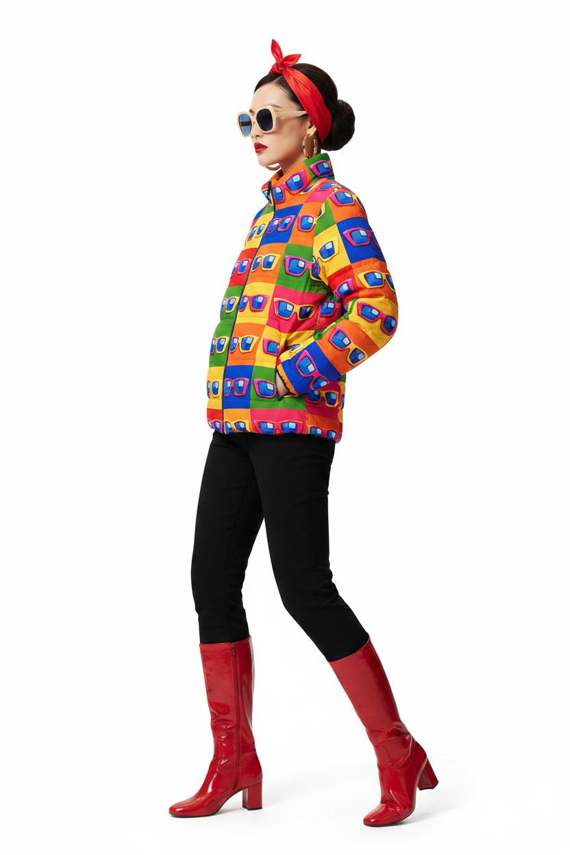 Retro Sunglasses Puffer modelka 2