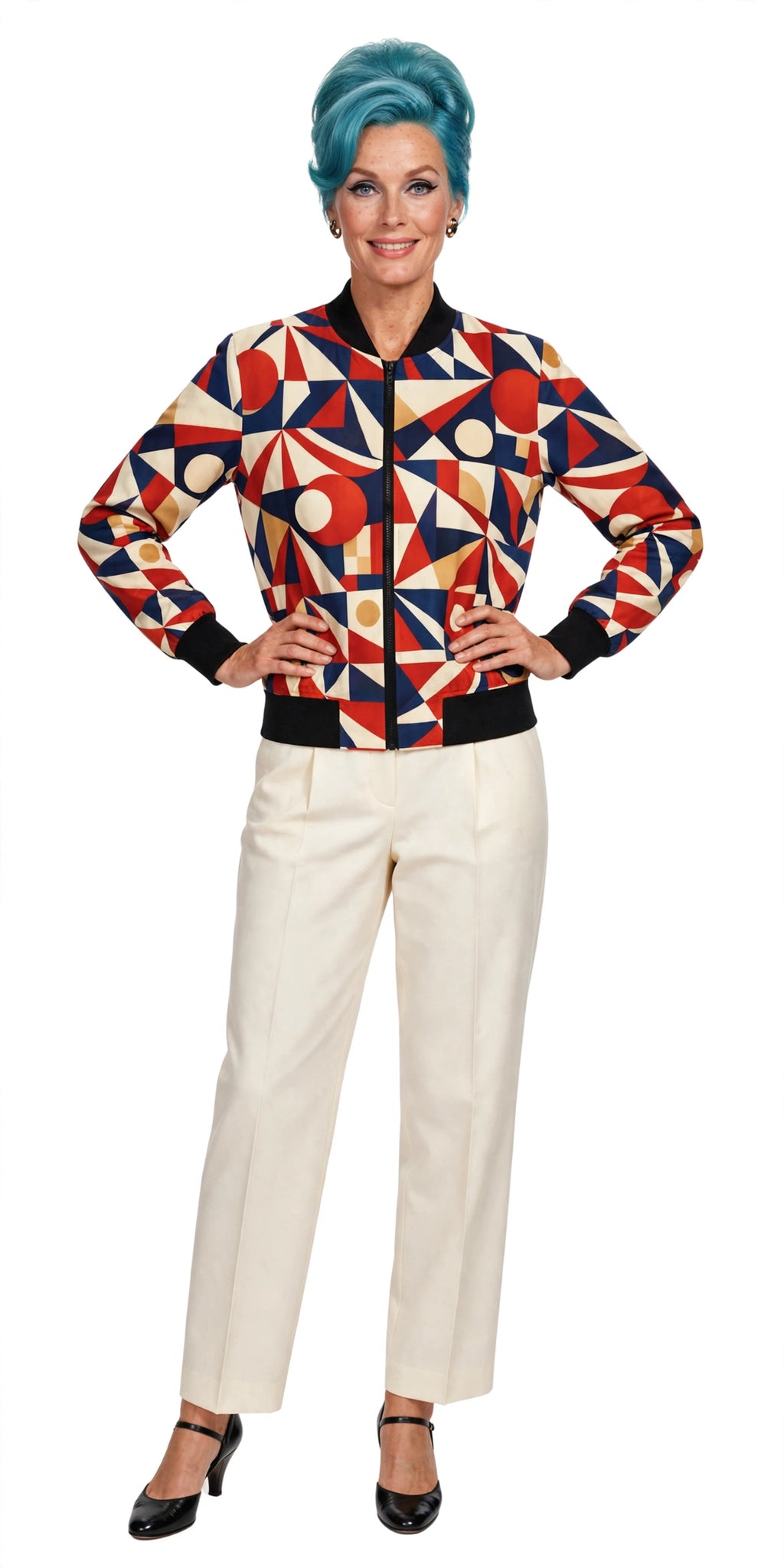 Mid-Century Geo Bomber Jacket