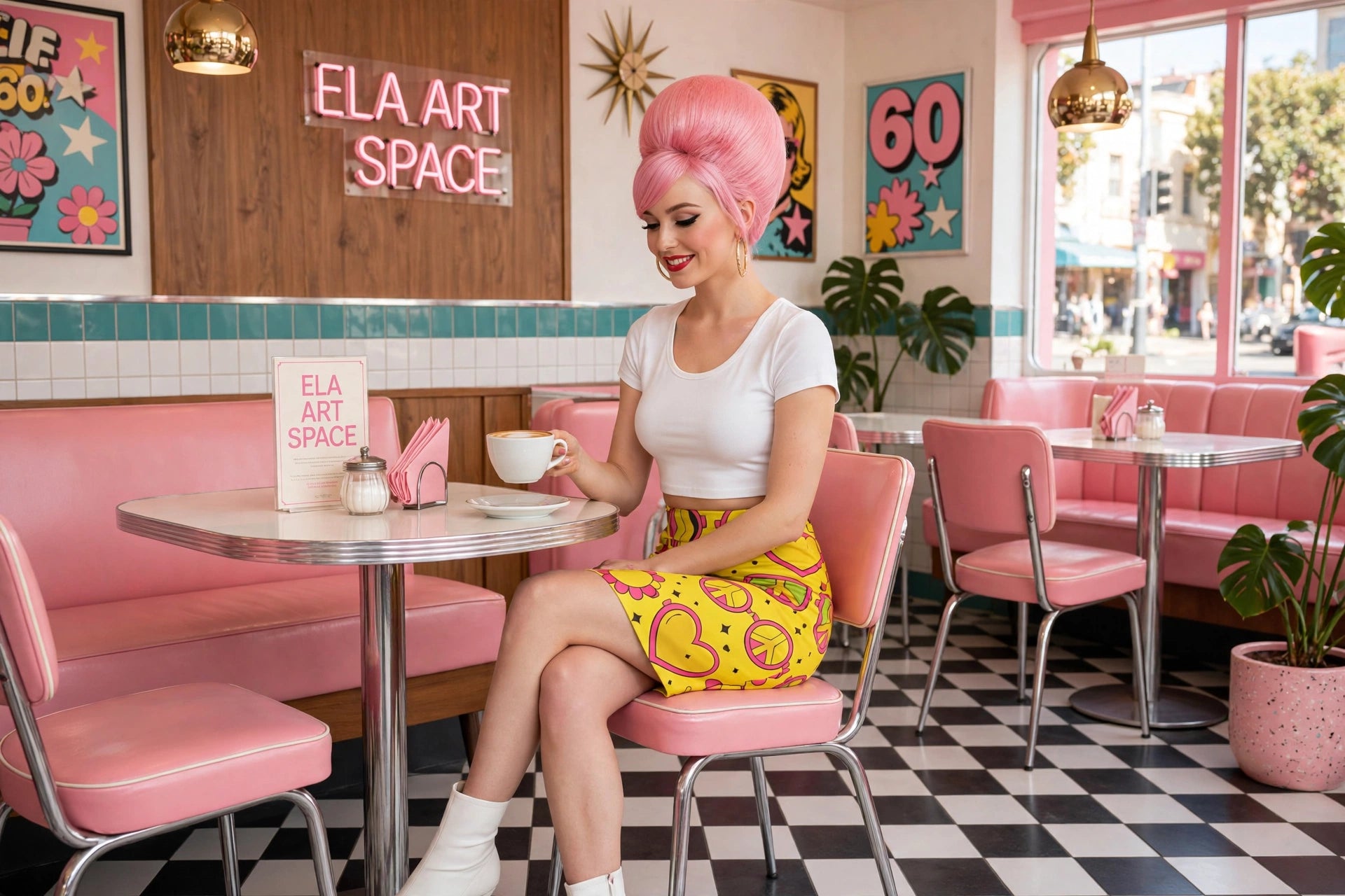 Peace & Love Specs - Pop Art Pencil Skirt