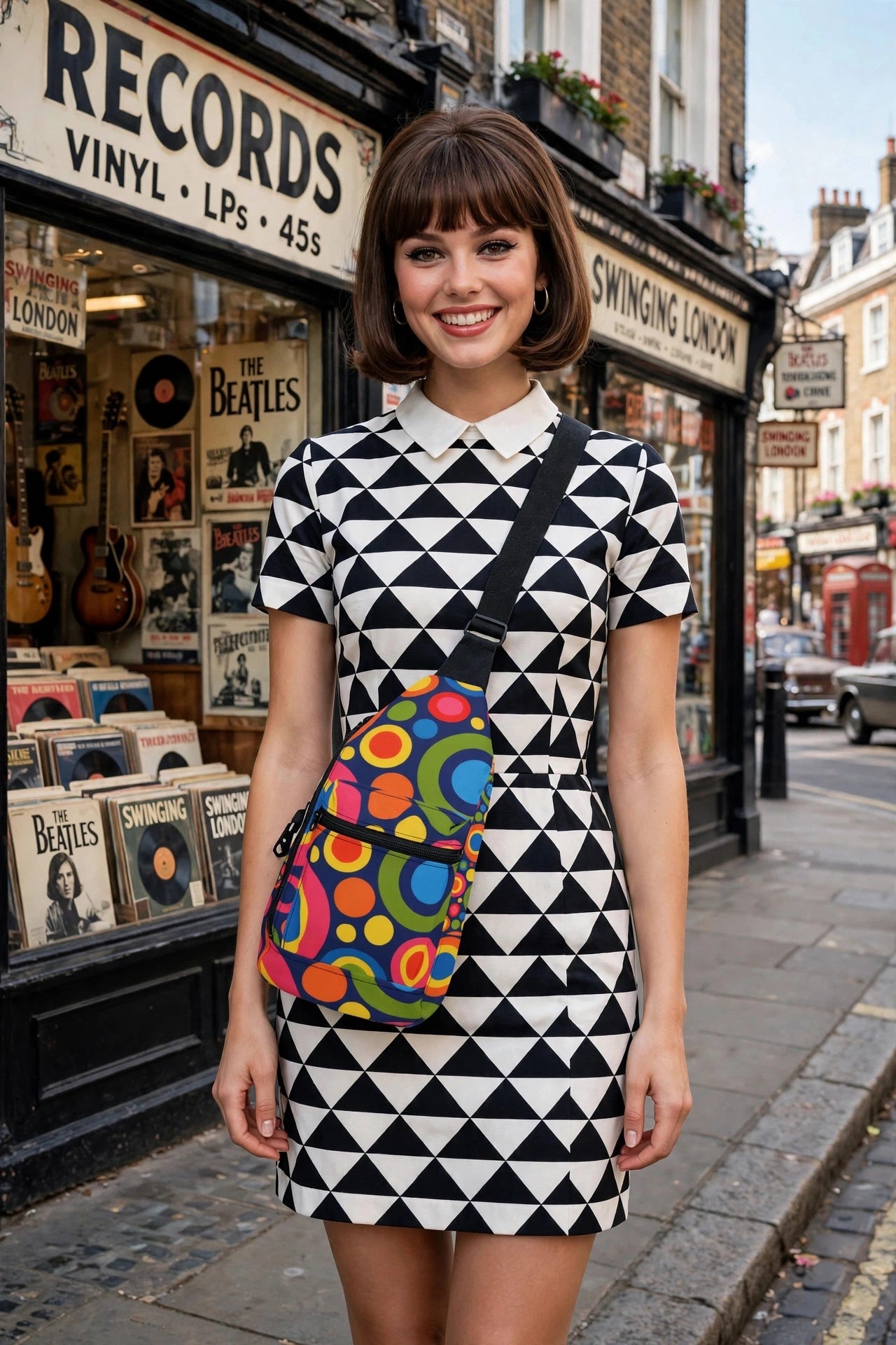Retro Circles Sling Bag