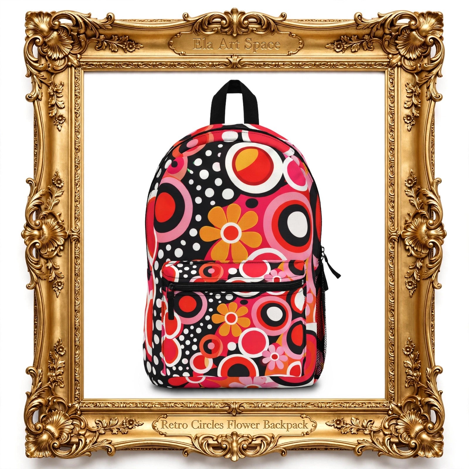 Retro Circles Flower Backpack