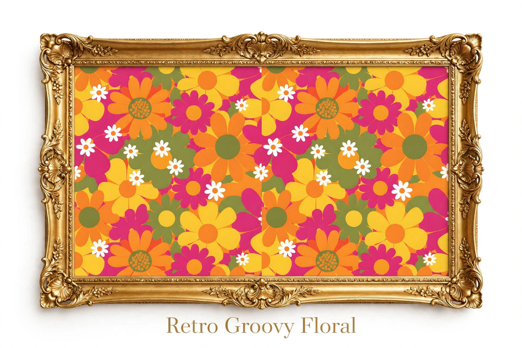Retro Groovy Floral Fabric