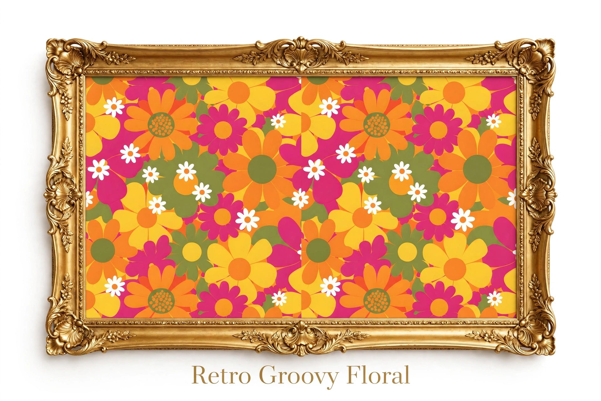 Retro Groovy Floral Fabric