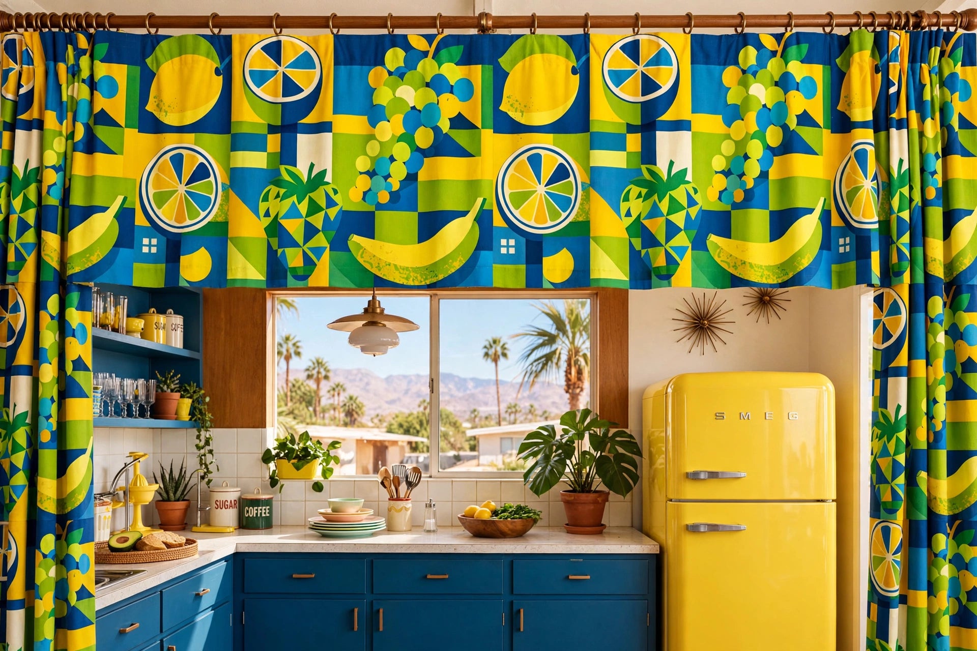 Cubist Fruit Salad Geometric Fabric