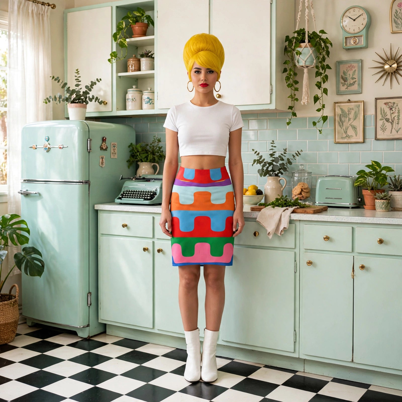 Retro Stack - Color Block Pencil Skirt