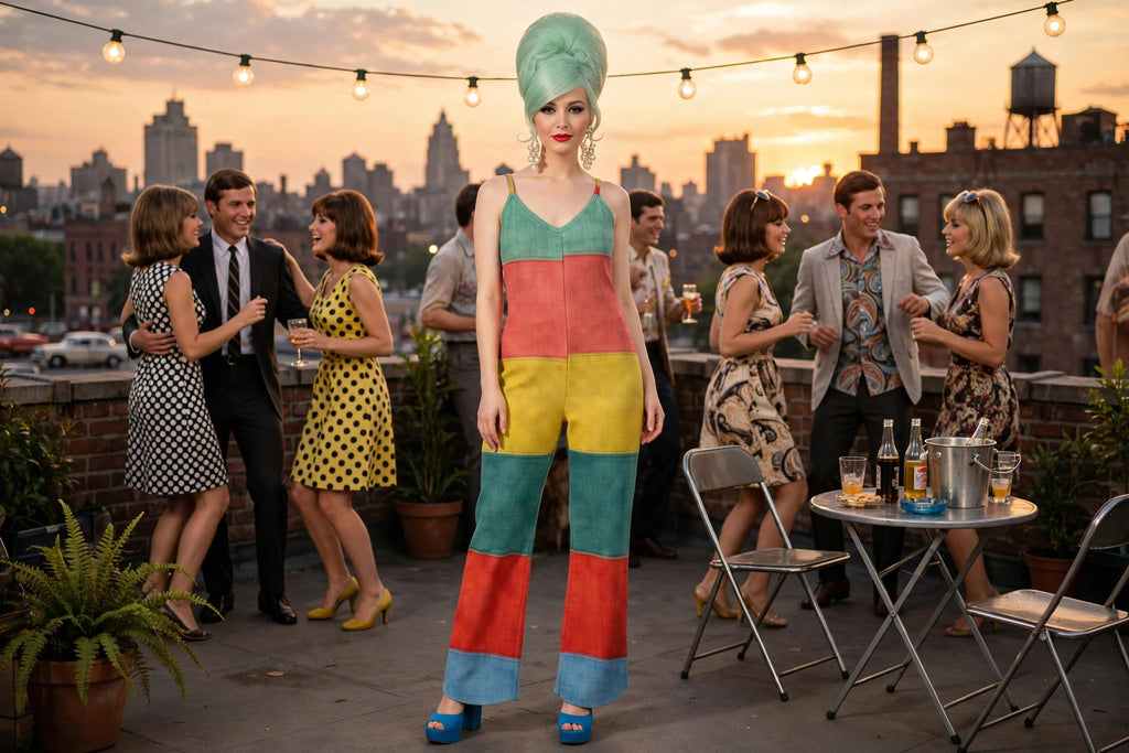 Colorblock Sunset - 60s Stripe Jumpsuit