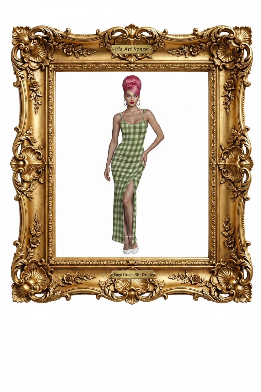 Sage Green Gingham Frame