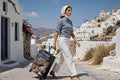 Oia White Village Windmill Suitcase - Santorini Sunset Houses Luggage | Original Photo