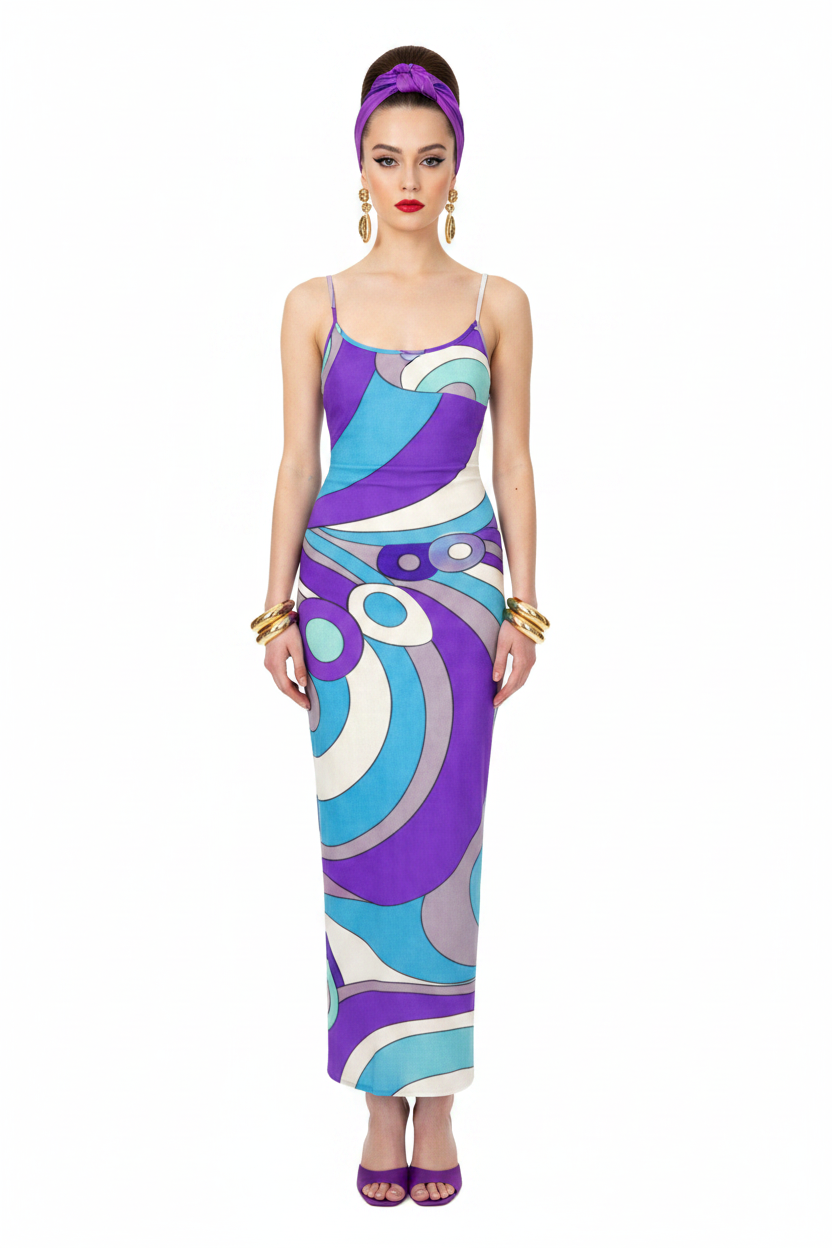 Swirl Maxi Dress Model 1