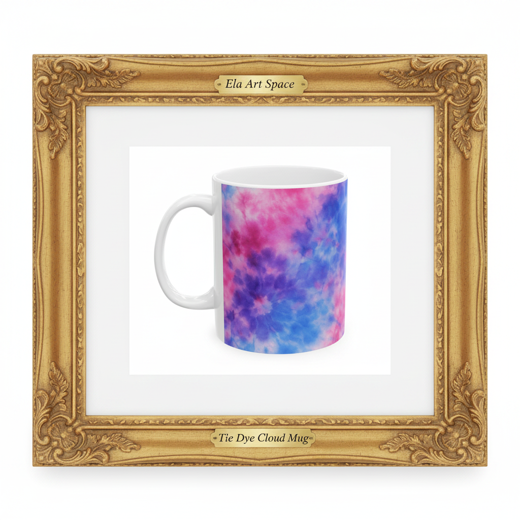 Tie Dye Cloud złota rama