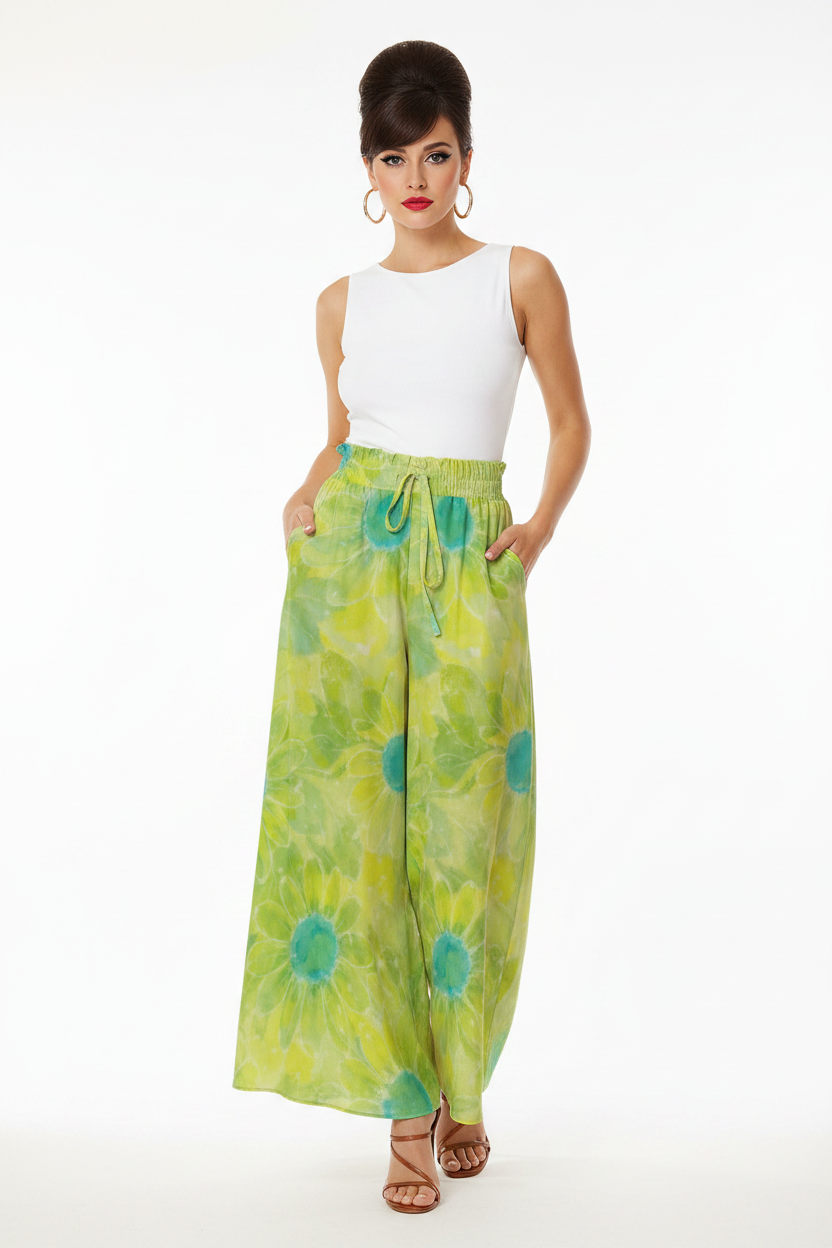 Tie-Dye Floral Palazzo — Front