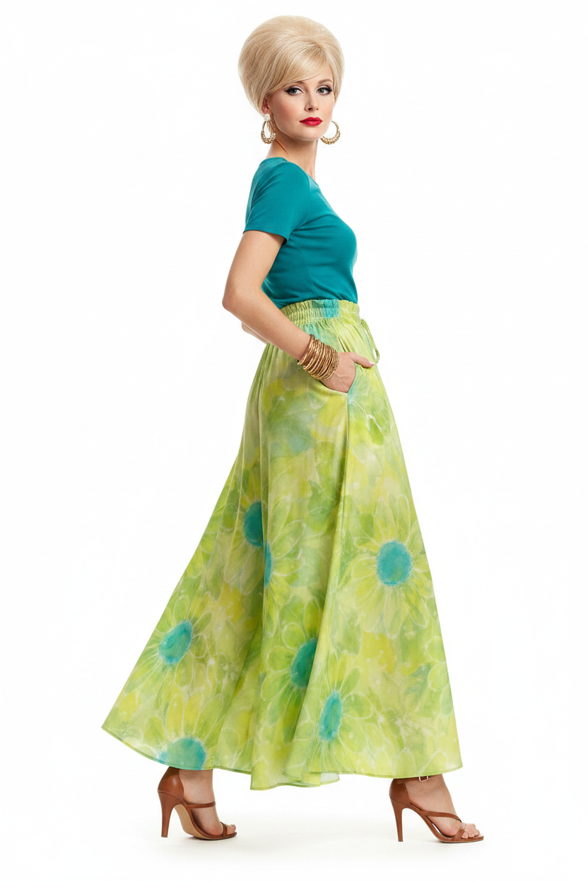 Tie-Dye Floral Palazzo — Side