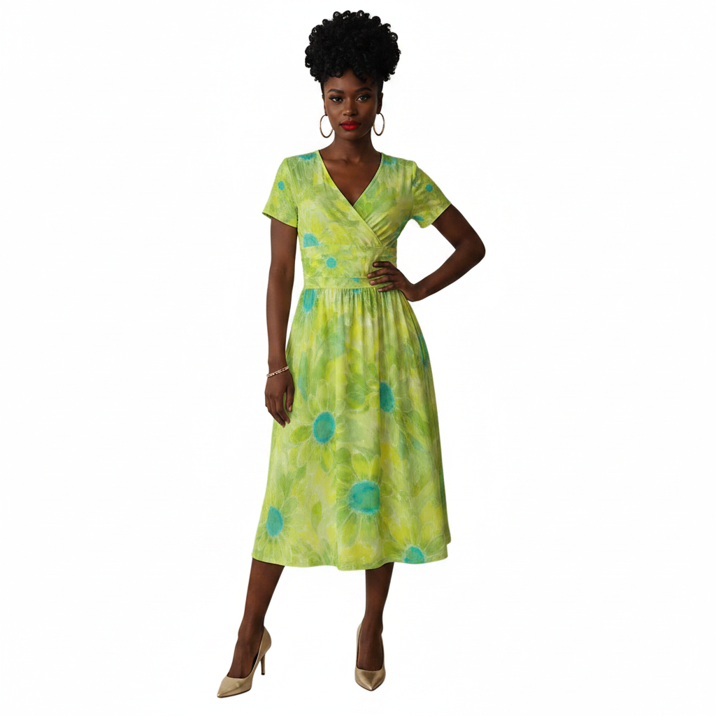 Tie-Dye Wrap Dress Modelka 1
