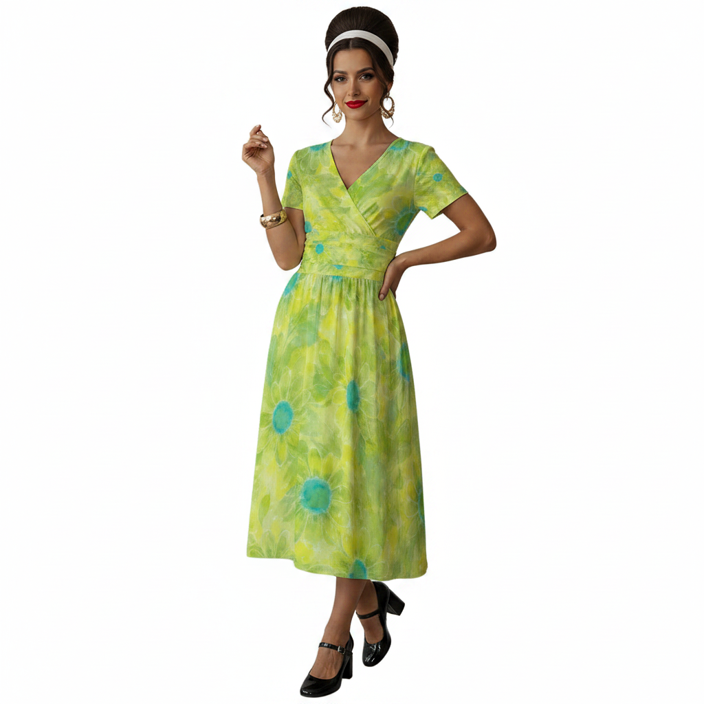 Tie-Dye Wrap Dress Modelka 2