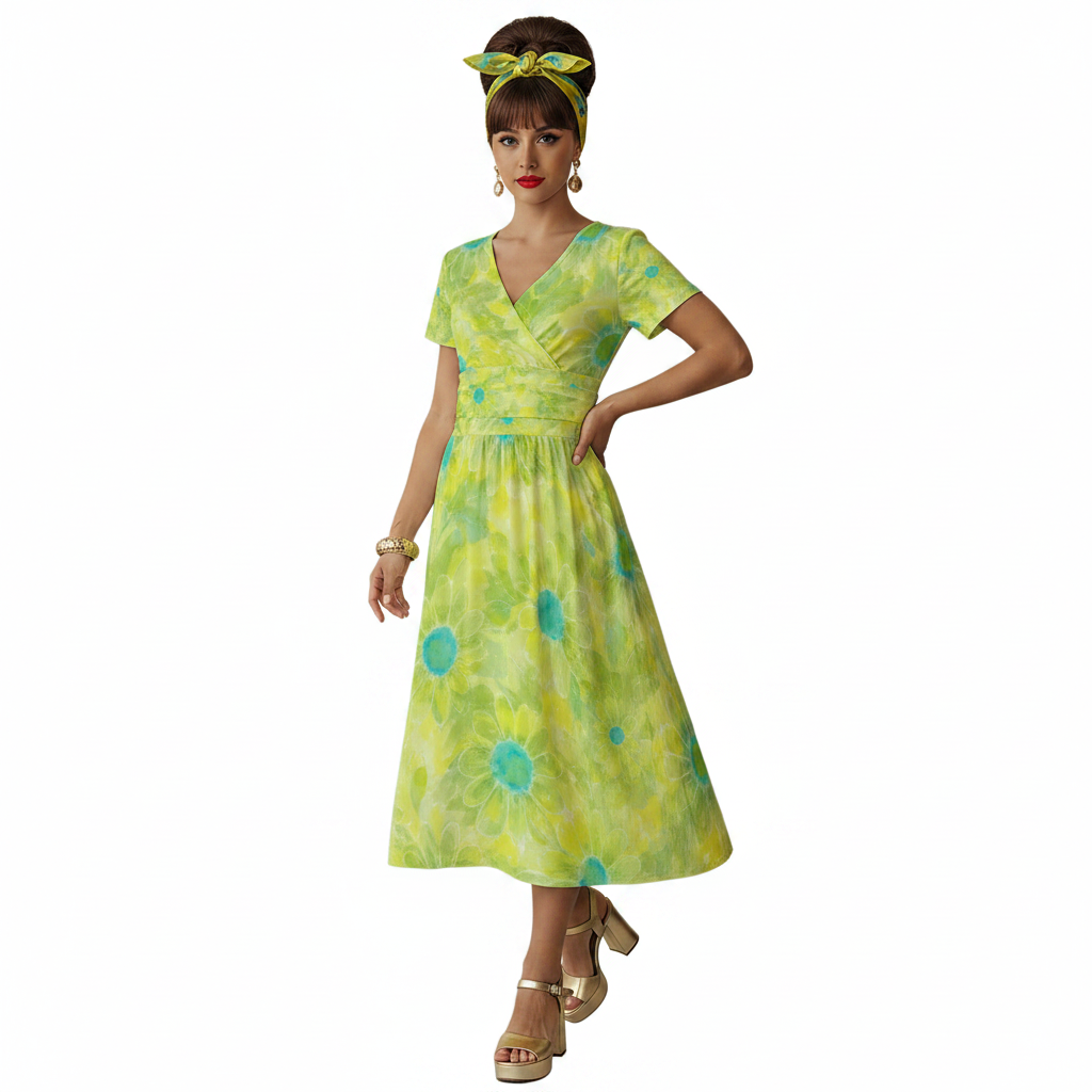 Tie-Dye Wrap Dress Modelka 3
