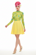 Lime Green Floral Mesh Top