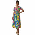 Watercolor Floral Dress Modelka 3