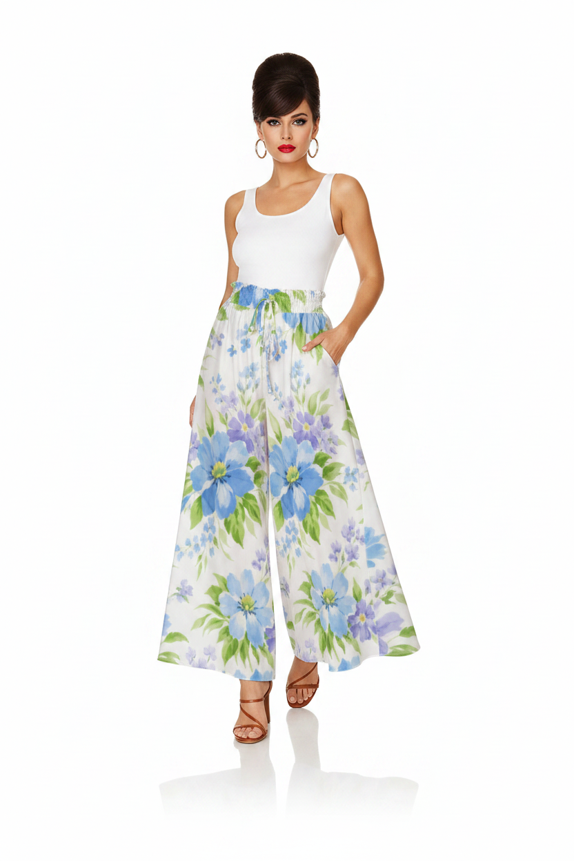 Watercolor Floral Palazzo — Front