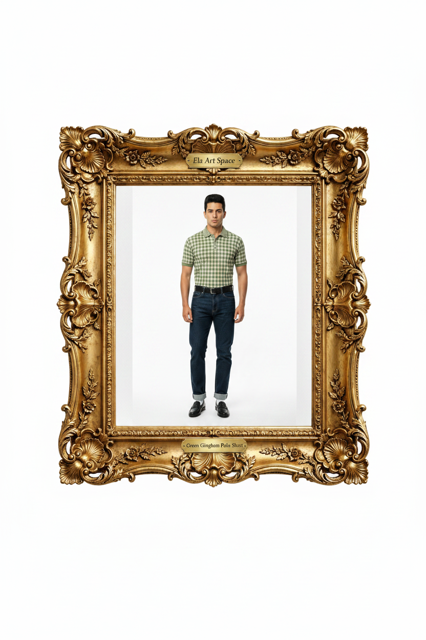 Złota rama — Green Gingham Polo