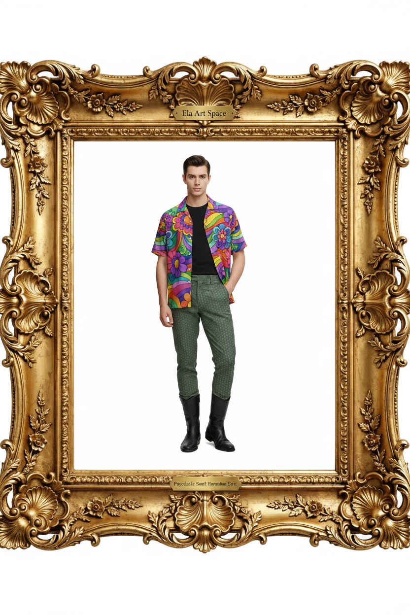 Złota rama — Psychedelic Swirl Hawaiian Shirt