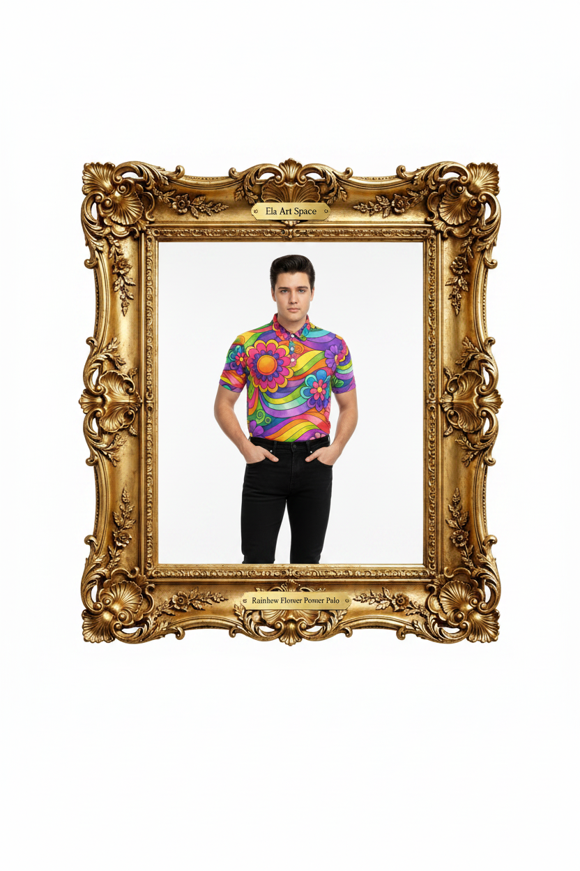Złota rama — Rainbow Flower Power Polo