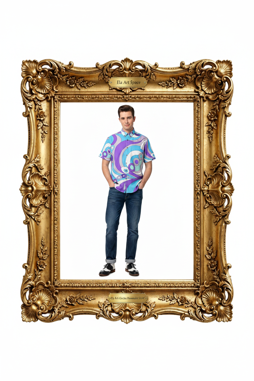 Złota rama większa — Op Art Circles Hawaiian Shirt